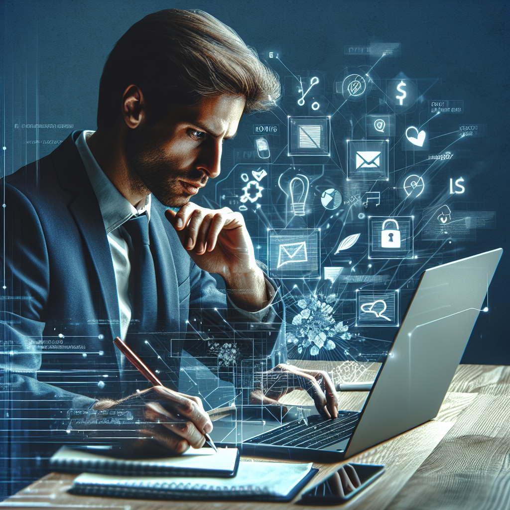 Side hustler working on social media strategies on a laptop